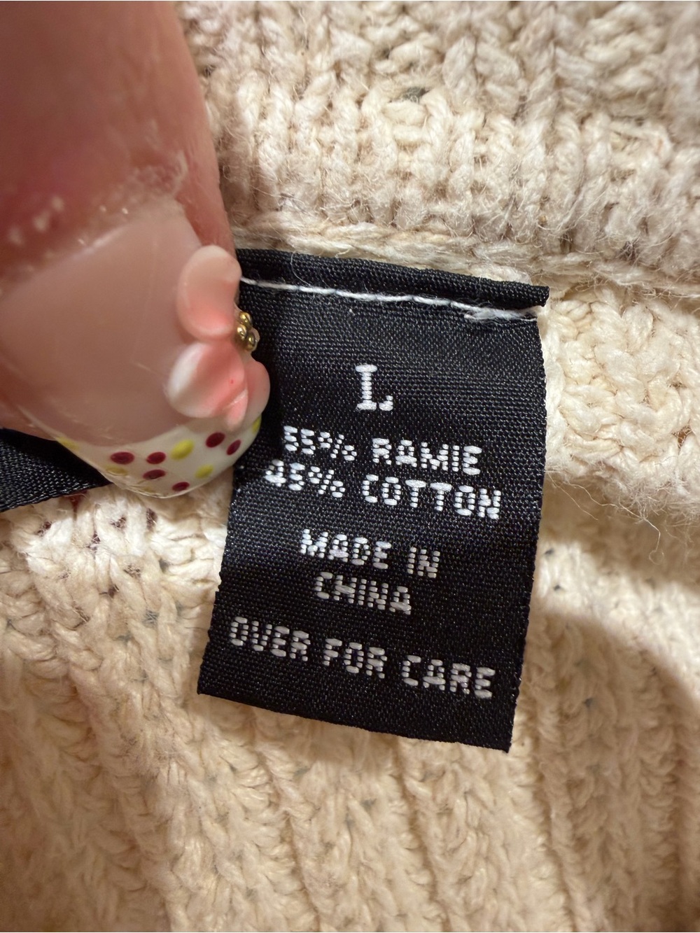 Structure Cream V-Neck Ribbed Knit Sweater - Picture 7 of 7